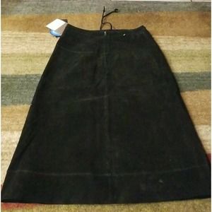 AR BERNARDO FASHIONS WOMEN'S BLACK SUEDE LEATHER SKIRT WASHABLE Size S